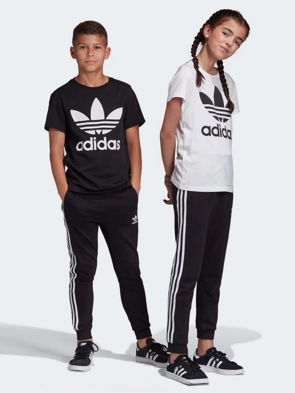 Adidas Originals Unisex Trefoil 3-Stripes Joggers Pants Youth M 11-12Y Black